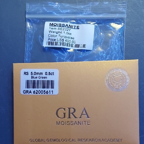 Moissanite Turquoise Flower Stud Earrings #21 - Picture 2 of 4